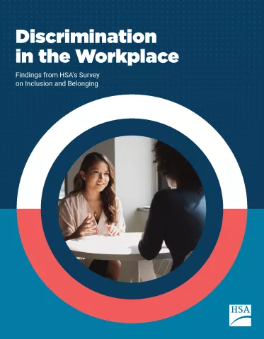 Image of a report cover with the title Discriminatin in the Workplace.